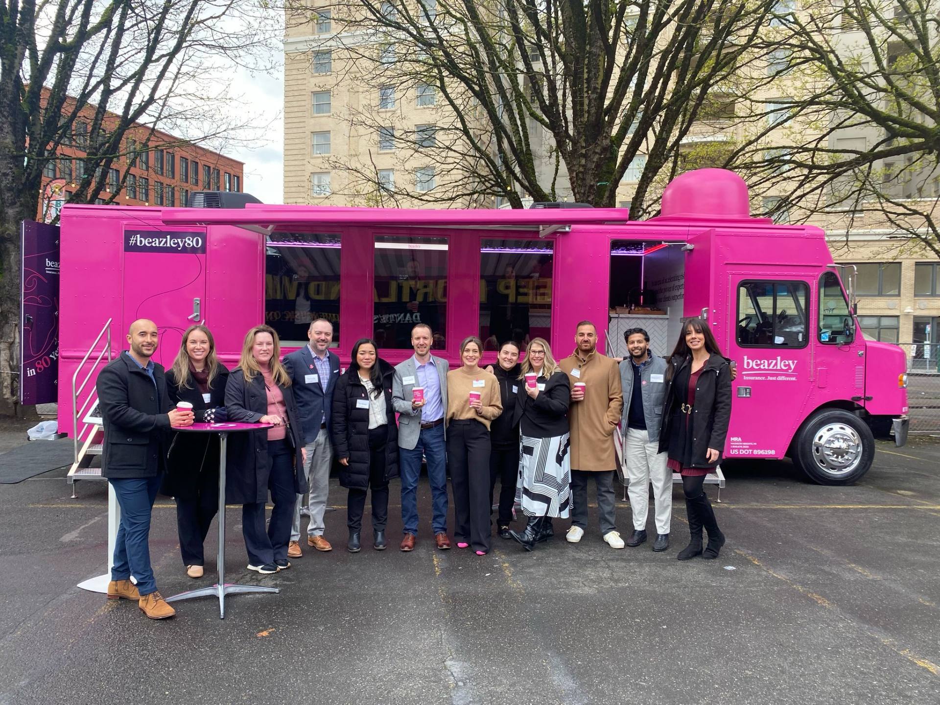 Photo of Portland Beazley bus with people standing in front